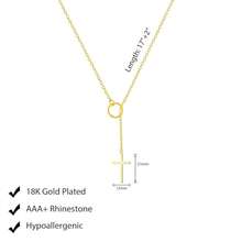 Luxval Lariat Gold Necklace For Women, Dainty Long Necklace 14k Gold Plated/Silver Y-Shaped Pendant Necklaces  Beaded Chain Drop Necklaces Jewelry For Women Gifts{"Color_name":"Gold-YCircleCross"} - 金-YCircleCross - 查看 3