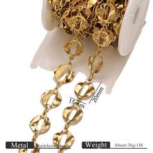 1m Stainless Steel 18K Gold-Plated Flower And Heart Multi-Element Handmade Chain Chains DIY Charm Jewellery Making Chain Stainless Steel Chain Woman's Stainless Steel Jewellery Making Accessories Stainless Steel Ladies' Jewellery Accessories Accessories Suitable For Ladies' Daily Wear - Chain - View 28