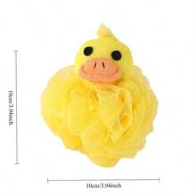 1pc PE Loofah, Cartoon Duck Decor Foaming Bath Ball For Bathroom Home Bathroom Decor Back To School - one-size - View 5
