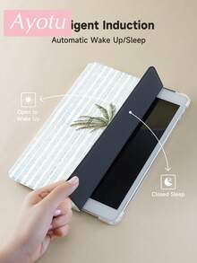 Ayotu Striped Palm Tree Pattern Protective Case, Compatible With 10.2 Inch (2021/2020, 9th/8th Gen), Galaxy Tab A8 10.5 Inch (2022), MatePad 10.4/Tab, With Pencil Slot, Auto Sleep/Wake Function, Fashionable Protective Cover - Multicolor - View 6