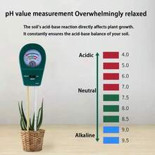 Probador de suelo 3 en 1 pH, humedad y fertilidad, sin batería necesaria, lectura instantánea, kit de prueba de suelo, herramienta de jardinería enchufable y lista para usar para invernadero, interior, exterior y plantas en maceta, ideal para jardineros principiantes