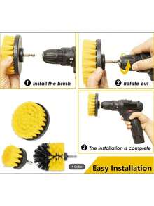 3 Pezzi Set di Spazzole per Trapano, Kit di Spazzole per Lavaggio e Pulizia con Potenza, Spazzole per Trapano Universali per Fughe, Pavimenti, Vasche, Docce, Piastrelle, Bagno e Cucina