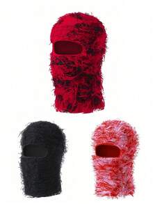1pc Unisex Halloween Personalized Knitted Balaclava Neck Warmer Ski Mask, Funny Little Devil Design Covering All But Eyes, Winter - A - View 11