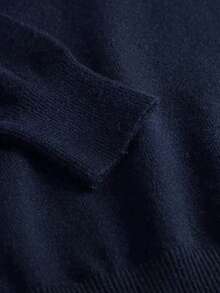 Men's Turtleneck Long Sleeve Knit Sweater - Navy Blue - View 4