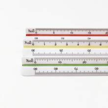 1 pieza Regla triangular de gran escala - Herramienta de dibujo técnico y arquitectónico de precisión, líneas paralelas, color aleatorio, reglas - Multicolor - Ver 5