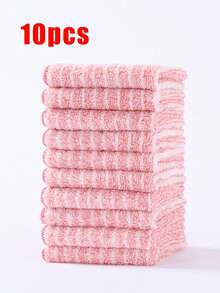 10 toalhas de rosto macias de cores aleatórias, toalhas demaquilantes quadradas reutilizáveis de secagem rápida (24 cm x 24 cm), panos de rosto suaves para a pele, ferramenta de limpeza portátil, multiuso para viagens, escola, volta às aulas, viagens, itens essenciais para viagem, itens essenciais para casa, toalha, cuidados com a pele - Multicolorido - Ver 12