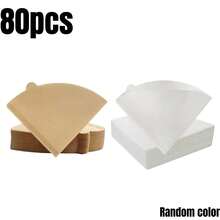 80 piezas Filtros de café en forma de cono, papeles de filtro de café en forma de cono para 1-4 tazas, adecuados para oficina, camping, exterior, hogar, cocina, restaurante y uso en cafetería/bar