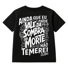 Children's T-Shirt You Shall Not Fear 100% Premium Cotton Christian Shirt From 2 To 14 Various Colors - 黑色 - 查看 4