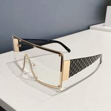 1 Pair Of Women's Metal Large Frame Fashion Glasses - Ultra-Wide Design, Lightweight And Durable Metal Frame, Comes With Fashionable Protective Driving And Street Accessories, Style Essential - B22 - Xem 11