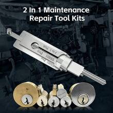 Stainless Steel Key Decoder 2 In 1 Precision Hook & Pick SS001 Lock Decoder O-Ring Pickup Maintenance Hand Kit Joint Press Kit Box Gear Wrench Trucking Repair Tool Car Accessories Cobalt Impact Hex Head Allen Set - 1 - 查看 7