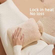 1pc Hot Water Bottle, 1000ml/35.27oz, Soft Cover, Reusable, Durable, For Bed, Shoulder Pain, Hand Feet Warmer, Menstrual Cramps