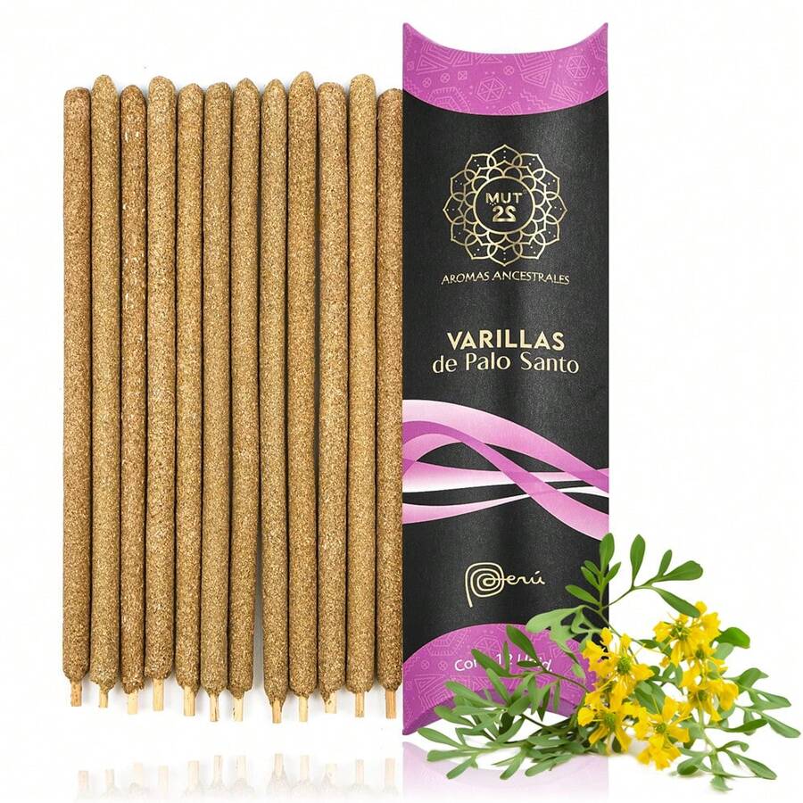 MUT22 Sets de 12 varillas de incienso con base de Palo Santo - Ruda - Ver 1