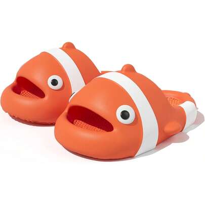 Jerzmy Cloud Clown Fish Slides For Women Men, Cute Animal House Pillow Slippers Funny Shower House Shoes Summer Beach Sandals Non Slip For Indoor Outdoor Spa Gym Pool2025