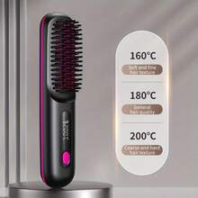 RAF Portable Wireless Hair Straightener Brush, 3 Temperature Settings, Fast Heating, Rechargeable 2000mAh Battery, Anti-Scald Design, Ionic Technology, Digital Display, USB Charging, Compact & Lightweight, Ideal For Home & Travel Use, Great Gift For Women - Multicolor 2 - View 5