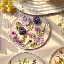Posavasos de acrílico 2D, posavasos impresos a color, regalo de boda y cumpleaños, decoración de escritorio, diseño de arte de flores silvestres, patrón plano 2D, artículos para fiestas