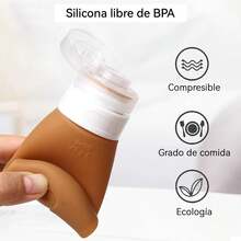 Juego de botellas de viaje de silicona de 5 piezas, contenedores de viaje de 3oz aprobados por TSA, libres de BPA, a prueba de fugas, comprimibles, accesorios de viaje recargables (juego de 5 piezas) - Paquete de 12 - Ver 4