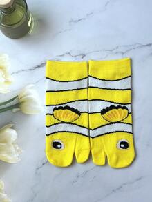 1 Pair Clownfish Pattern Toe Socks, Funny Novelty Cute Short Socks, Women's Toe Socks
