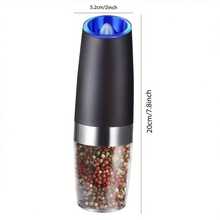 2PCS Electric Salt And Pepper Grinder Set, Gravity Automatic Mill With LED Light, Adjustable Coarseness, One-Hand Battery Operated Stainless Steel Grinder For Kitchen - Black - View 4