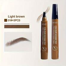 【双效眉笔】多齿刷头可精准勾勒每根眉毛，同时填充发际线，防水防晕染。逼真的毛发流动技术使妆效自然融合，即使是新手也能轻松上手。双头设计节省时间，妆效持久长达24小时。是派对的理想之选，助您打造完美妆容。