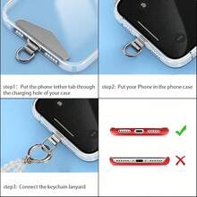 TENOC Beaded Phone Wrist Strap, Cellphone Lanyard Chain, Sparkling Wristlet Bracelet For Women, Colorful{"Color_name":"C-Multicolour"} - C-多色 - 查看 4