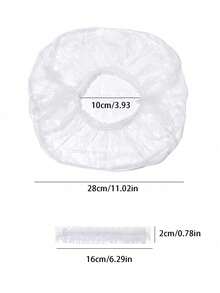 100 Pcs, Universal Large Size, Disposable Shower Caps, Clear, Thickened Waterproof PE Plastic, Elastic Hair Treatment Caps, Professional Spa Salon, Home Hotel Supplies Bulk Set, Deep Conditioning, New Year, Valentine's Day Essential. - White - View 4