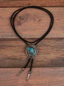 1pc Fashionable Bolo Tie, Adjustable Western Cowboy Bolo Rope Necklace Chain Accessory