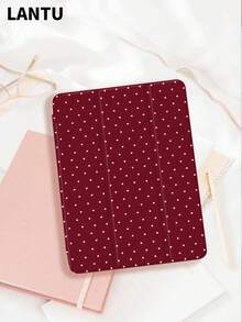 1 件简约纯色波尔卡圆点图案平板电脑保护壳，兼容 Apple 兼容 iPad 10.2 英寸 / 兼容 iPad Pro 11 英寸 2020/2021、Apple (A16) 11 英寸第 11 代 2025、Apple 第 9/10 代、Apple Air 4th 10.9、Galaxy Tab S6 Lite 10.4，防摔，带笔槽，支持睡眠/唤醒，送给朋友和家人的浪漫礼物 - 彩色 - 查看 3