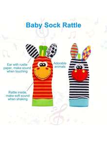 4 Stücke Baby Rassel Spielsachen, Rassel Set, Baby sensorische Spielsachen, Fuß-Finder Socken Armband Rassel, Weihnachts-, Oster- oder Geschenke zur Geburt, Baby Armband Rasseln, Neugeborene > Spielsachen, Baby Socken Spielsachen