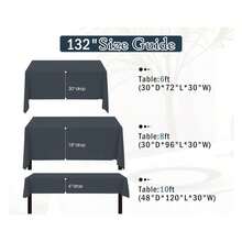 Black Tablecloths,10 Pack 90 * 132inch Stain And Wrinkle Resistant Polyester Black Rectangle Tablecloth,Decorative Fabric Table Cover For Party,Wedding,Kitchen,Dinning - 多色781 - 查看 4