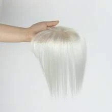 Hair Toppers For Women Real Human Hair, 360°3D Cover Toppers Hairpieces For Women With Thinning Crown Wispy Clip In Bangs Realistic Scalp Hairline  For Halloween And Christmas Parties Dinners Daily Life Travel Etc Suitable - S1001 - 查看 4