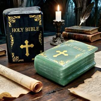 Random 1PC Bible Carving Decoration, Gemstone Jewelry, Glitter, Easter Gift, Women Gift, Girlfriend Gift, Halloween Gift, Christmas Gift, Home Decoration, Party Decoration, Crystal Ornaments, Table Decoration