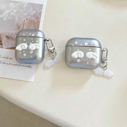 苹果蓝牙耳机保护套，翅膀和星星图案，防刮擦防震