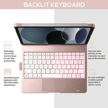 Keyboard Case For IPad 10th Generation&IPad 11th(A16,2025),IPad Air 11(M3,M2/IPad Pro 11 Inch Keyboard,360°Swivel,7 Use Modes,Rainbow Backlight - Hoa hồng vàng - Xem 2