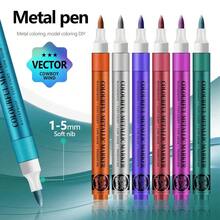 1pc Metallic Highlighter Marker Pen, Soft Tip, Layerable Color, Model Painting, Coloring, Graffiti Pen - Glitter Marker - View 11