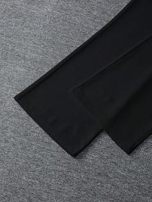 Disney Valentine's Day Gifts.Disney Men Clothesg.A Black Long-Sleeved T-Shirt With A Cute And Charming Stitch Pattern, Paired With Black Casual Sports Pants.Men 2 Pieces Set.Men Fall Clothes - Black - View 8