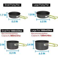 Gutsdoor Camping Cookware Set Camping Gear Campfire Utensils Non-Stick Cooking Equipment Lightweight Stackable Pot Pan Bowls With Storage Bag For Outdoor Hikinggift - 10PCSGreen - View 4