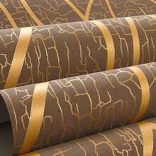 1 Roll Brown Modern Minimalist Non-Woven Wallpaper | Suitable For Living Room, Kitchen, Bedroom, Dorm, Furniture Renewal, Aesthetic Wall Covering, Shapes And Stripes Style, Wavy Pattern Wall Paper Wall Stickers Wall Decor Room Decor Bedroom Decor