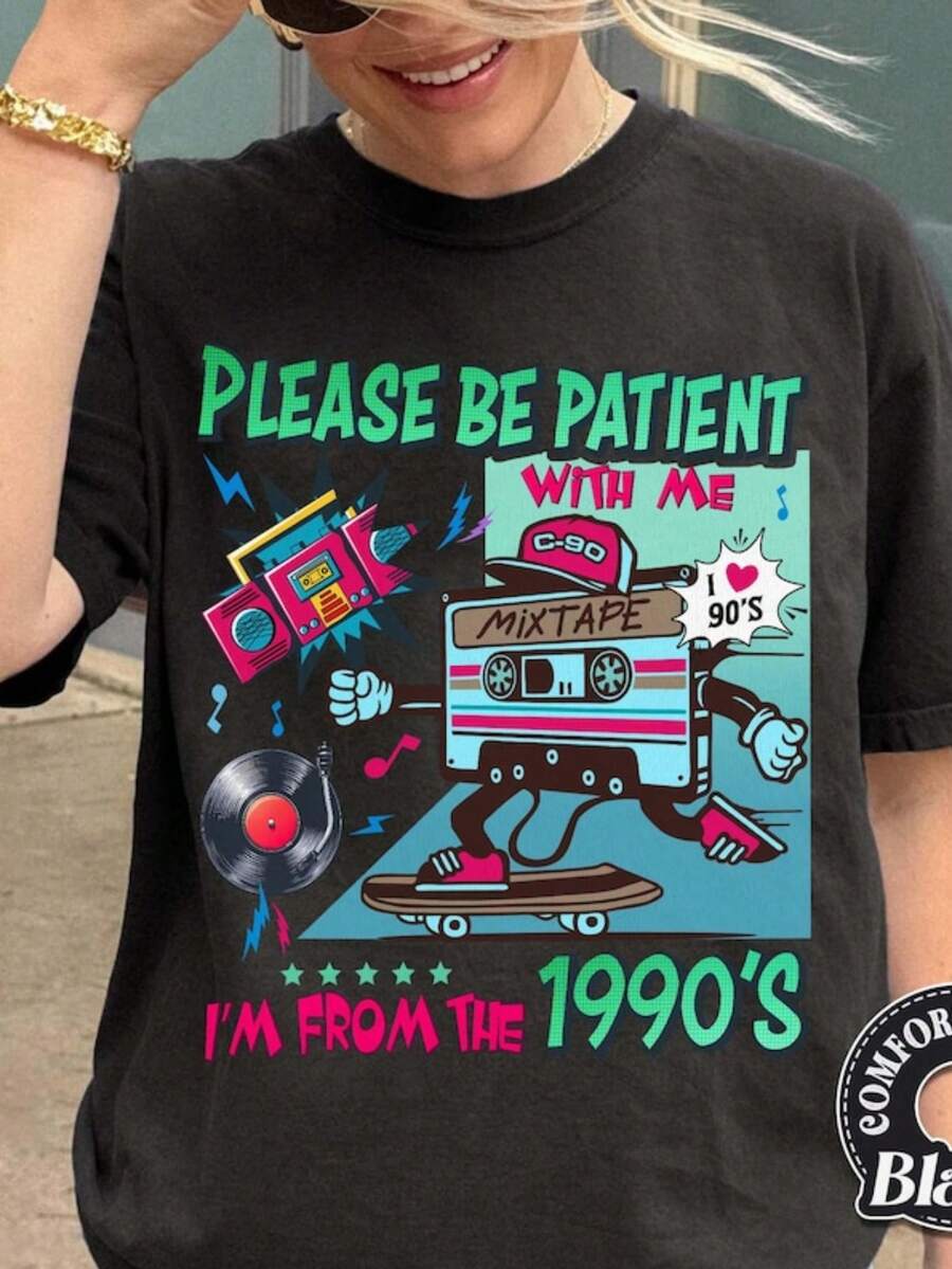 Born In 1900s Birthday Co Mfort Co Lors Shirt, Please Be Patient With Me I'm From The 1900s Shirt, Fun - 黑色 - 查看 1