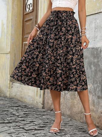 女士半身裙 夏季休闲度假装扮 飘逸中长裙