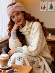 1Pc Autumn Aesthetic Fuzzy Headband, Rabbit Fur-Like Wide Band For Women, 6 Colors (Black/Pink/White/Gray/Brown/​​Beige​), Cozy Forest Photoshoot Prop, Fashion Hair Accessory Warm Hair Bands Women Bandanas