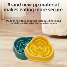 4 件装云形防吞食慢食宠物狗碗，塑料材质