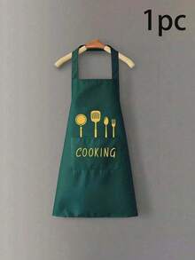 1pc Women's Apron, Easy To Clean Household Fashion Princess Style Cooking Apron, Floral Pattern Bib Apron, Oil & Stain Resistant Princess Dress Style - Multicolor - View 11