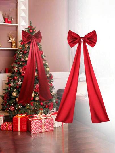 1 pieza Enorme lazo navideño colgante de 58x120cm, decoración para fiesta, celebración, escaparate, árbol de Navidad, lazo extra grande adecuado para dar ambiente a fiestas de cumpleaños