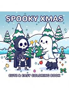 Libro para colorear de Navidad espeluznante: Fantasma de nieve de Navidad, Navidad del fantasma, 24 páginas de ilustraciones originales exquisitas, portada de papel perla y páginas interiores gruesas, regalo de Navidad, regalo de Halloween, regalo de cumpleaños, regalo de fiesta, regalo de regreso a la escuela, 7.9*7.9in