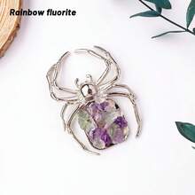 1PC Natural Crystal Ball Spider Ornaments Handmade Alloy Spider DIY Reiki Gemstone Halloween Decorative Crafts 4th Of July Women Fathers Dad Gift - Crystal Ball Spider - View 28