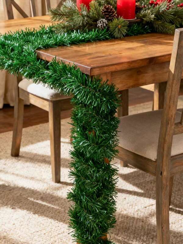 Guirnalda de Navidad (verde suave realista) + Juego de oropel con copos de nieve de 216.535 pulgadas | Follaje artificial y hiedra verde oscuro/verde blanco para decoración interior/exterior y decoración navideña interior/exterior - Decoración asequible para bodas y el hogar