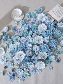 Pachet de 20/40 de flori artificiale, flori de mătase artificială, accesorii pentru coroane de păr DIY, buchet de mireasă, decor de vale