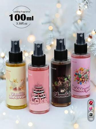 1 件/2 件，10 种香味便携式时尚香氛喷雾/空气清新剂，家居/汽车/服装/衣柜香氛，家用清新剂，浴室空气清新剂，香味浓郁，100 毫升/3.38 盎司大容量，持久留香，去除异味，空气清新，适用于家庭、汽车、办公室、酒店、婚礼、礼物，带有香草、泡泡糖、樱桃等香味。