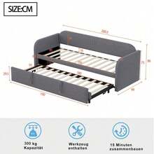 Futons - Grey + Upholstered + 90cm*190cm-2 - View 6