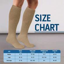 Mens Diabetic Over The Calf Socks Knee Premium Cotton High Socks - Khaki - View 3